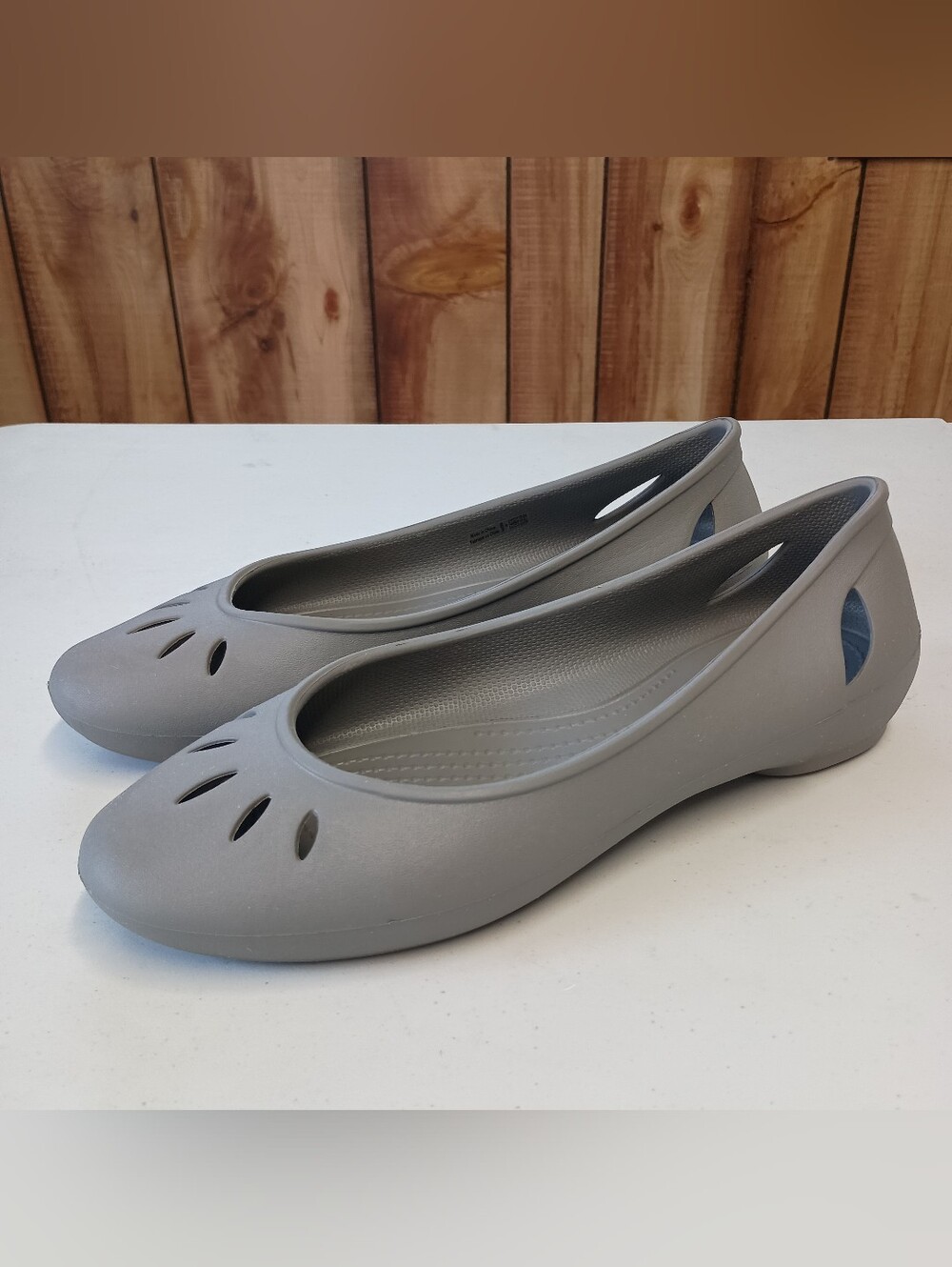 Crocs Ballet Flats Womens 9 Gray Kadee Skip On Comfort Shoes